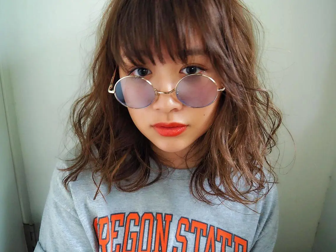 ミディアム カラー パーマ 上條 航平のヘアスタイル