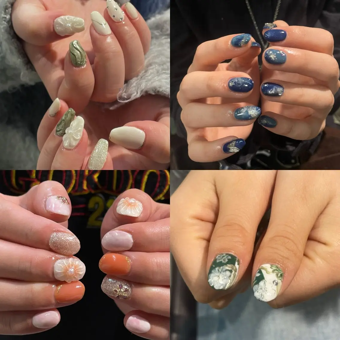 【卒業式nail🌸】振袖に合わせたデザイン提案👘(パーツ付け放題❗️オフ¥1500/長さだし1本¥400)ミニモ学割の写真