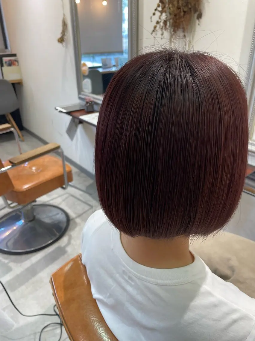 ショート カラー 髪質改善 縮毛矯正 トリートメント 髪質改善アンジュール ひかりのヘアスタイル