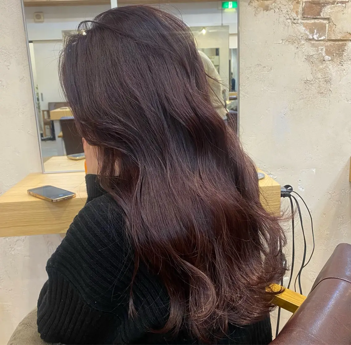 ロング カラー カシス レッドカラー マンツーマン 美容師💚コウブチのヘアスタイル