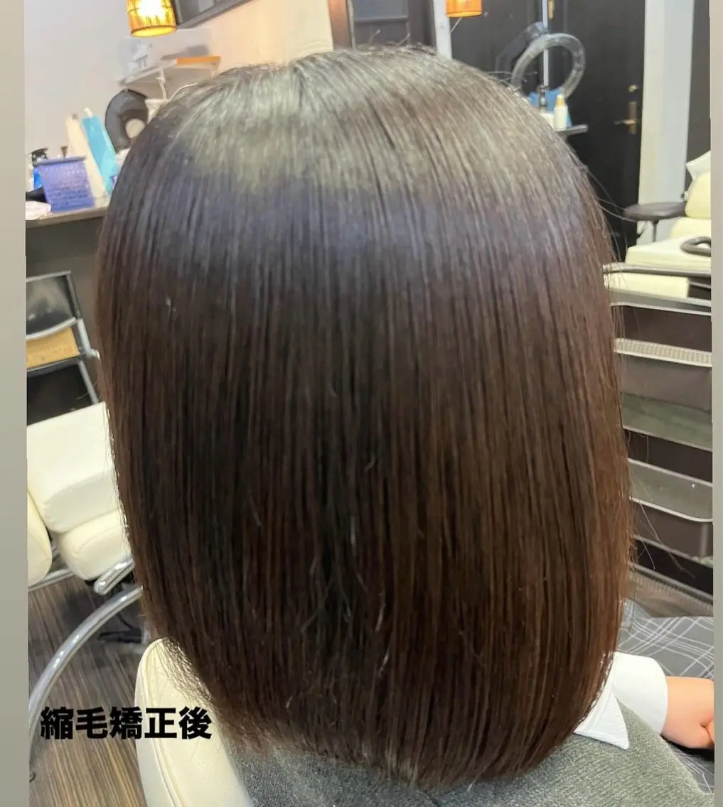 ミディアム 縮毛矯正 美容室 enのヘアスタイル
