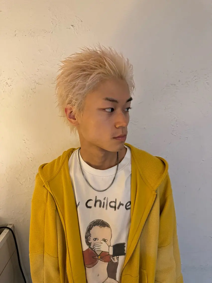 💈2回目限定💈カット+ブリーチ抜きっぱブロンド(メンズカラー、ブリーチ、ケアブリーチ、抜きっぱなし、ブロンド)の写真