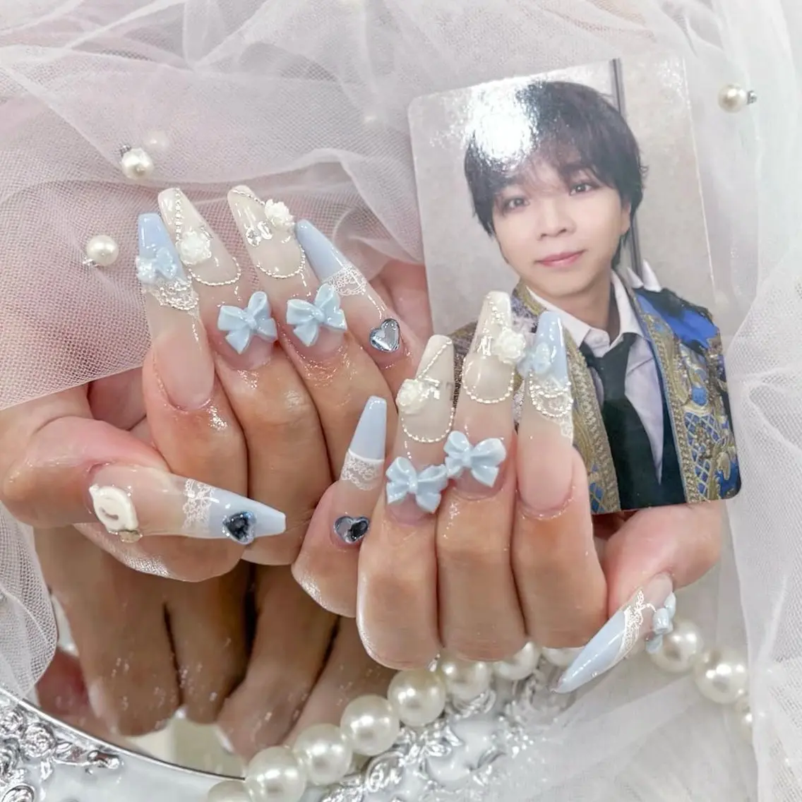 ネイル リボン ハンドネイル ハンドケア puty nail なつみのネイルデザイン