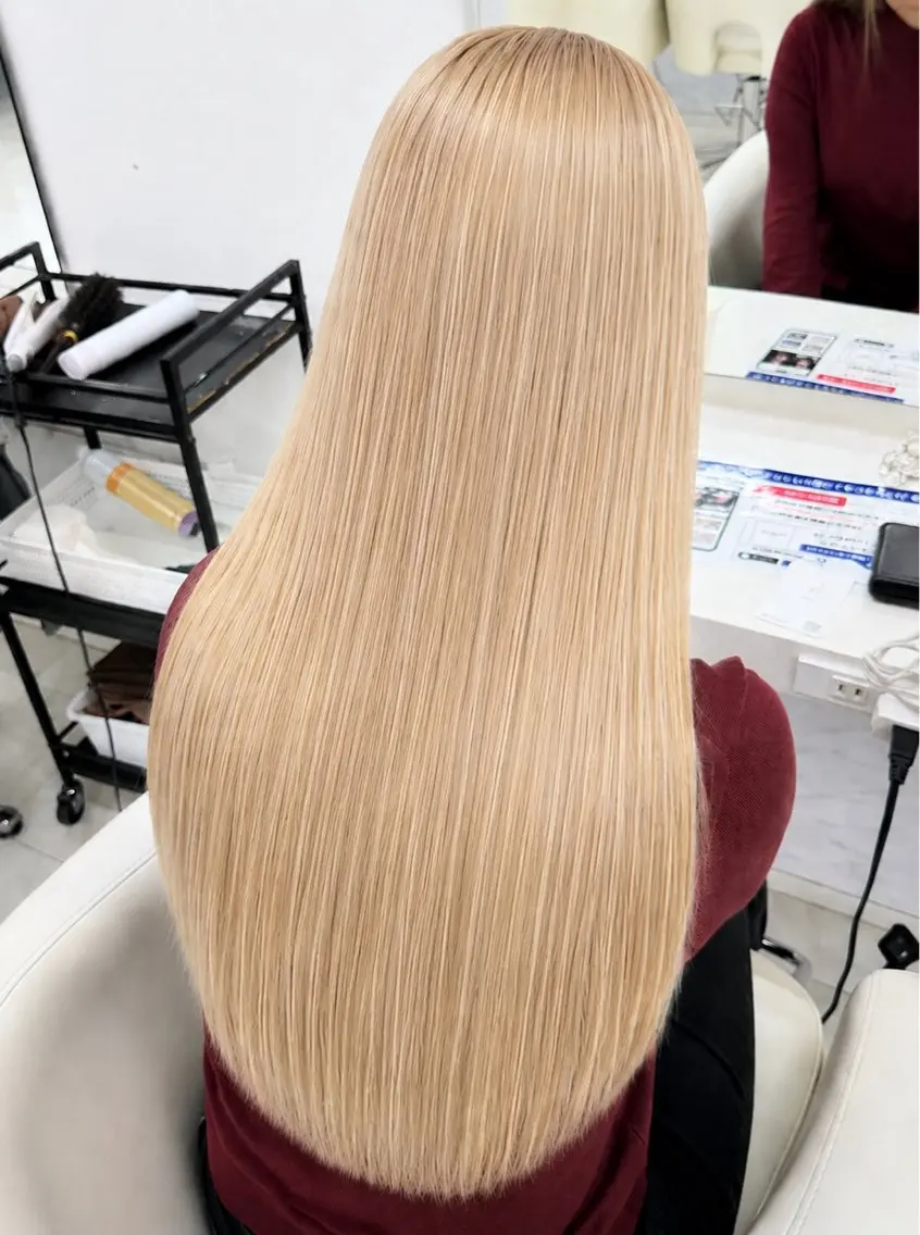 ロング ヘアカラー トリートメント はな　ブリーチ ハイトーン/ 渋谷のヘアスタイル