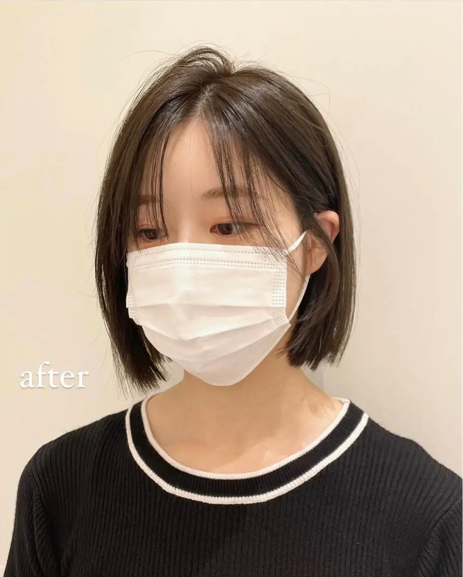 ショート ボブ カット ヘアカラー トリートメント ❤︎︎韓国ヘア❤︎︎ 𝑺𝒉𝒊𝒉𝒐のヘアスタイル