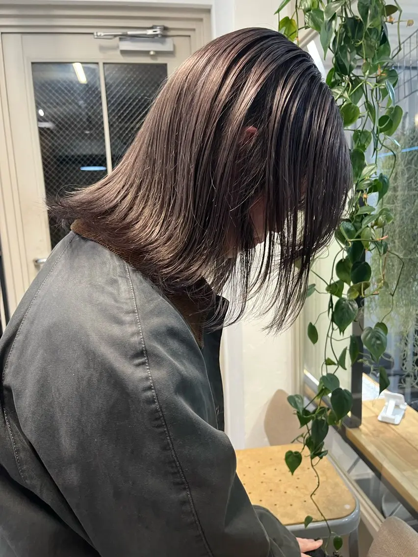 ミディアム カラー 透明感カラー カット ヘアカラー トリートメント 赤み消しカラー/ ナチュラル/トモキのヘアスタイル
