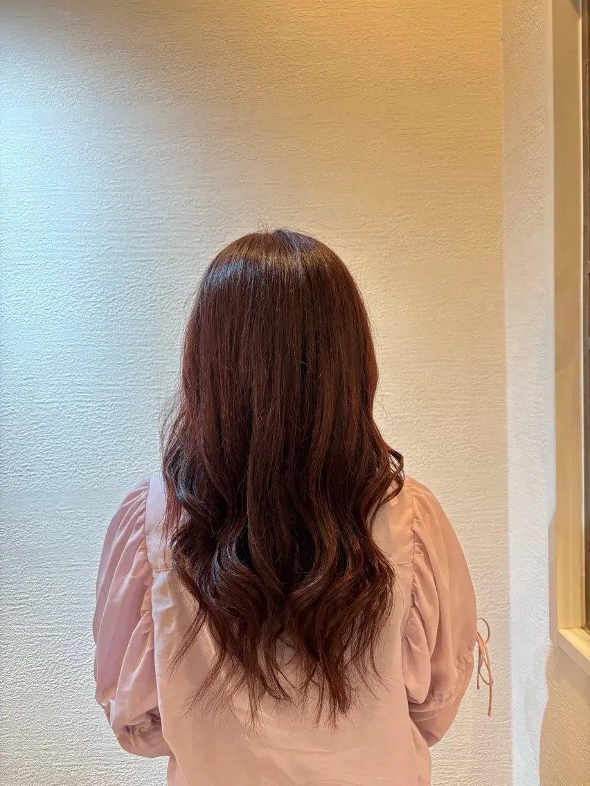 ロング カラー レッドカラー ヘアカラー 艶カラー/ 夢叶のヘアスタイル