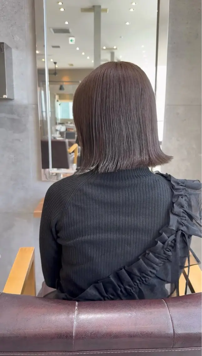 ショート 切りっぱなしボブ ボブ カット ヘアカラー トリートメント レイヤーカット× 髪質改善カラー　片山のヘアスタイル