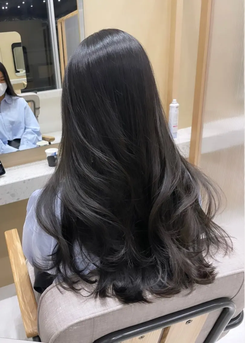 ロング くびれヘア 韓国風ヘア 圧倒的モテ艶髪💎 レイヤー💎kanaのヘアスタイル