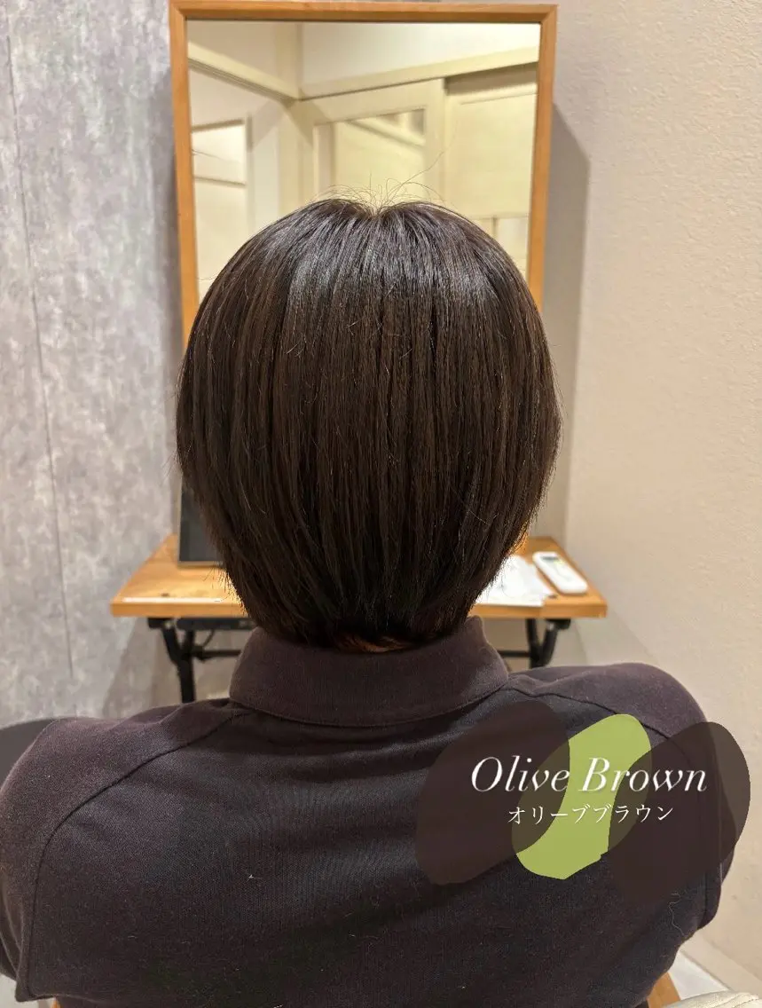 カラー メンズ ブラウンカラー オリーブブラウン きづな 🌷のヘアスタイル