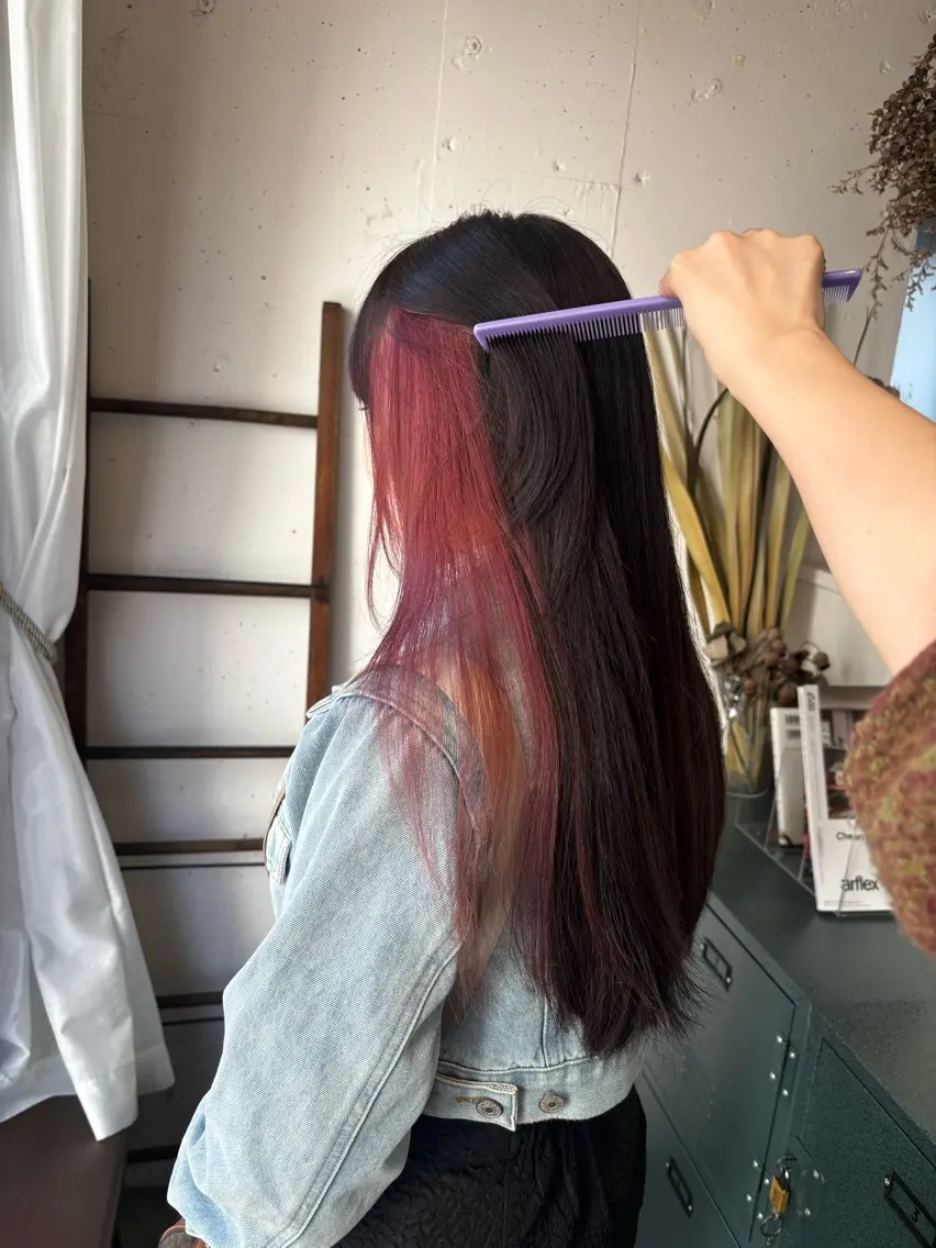 ロング カラー ピンクカラー ヘアカラー 🍒サクラ🍒 /透明感カラー/艶髪のヘアスタイル