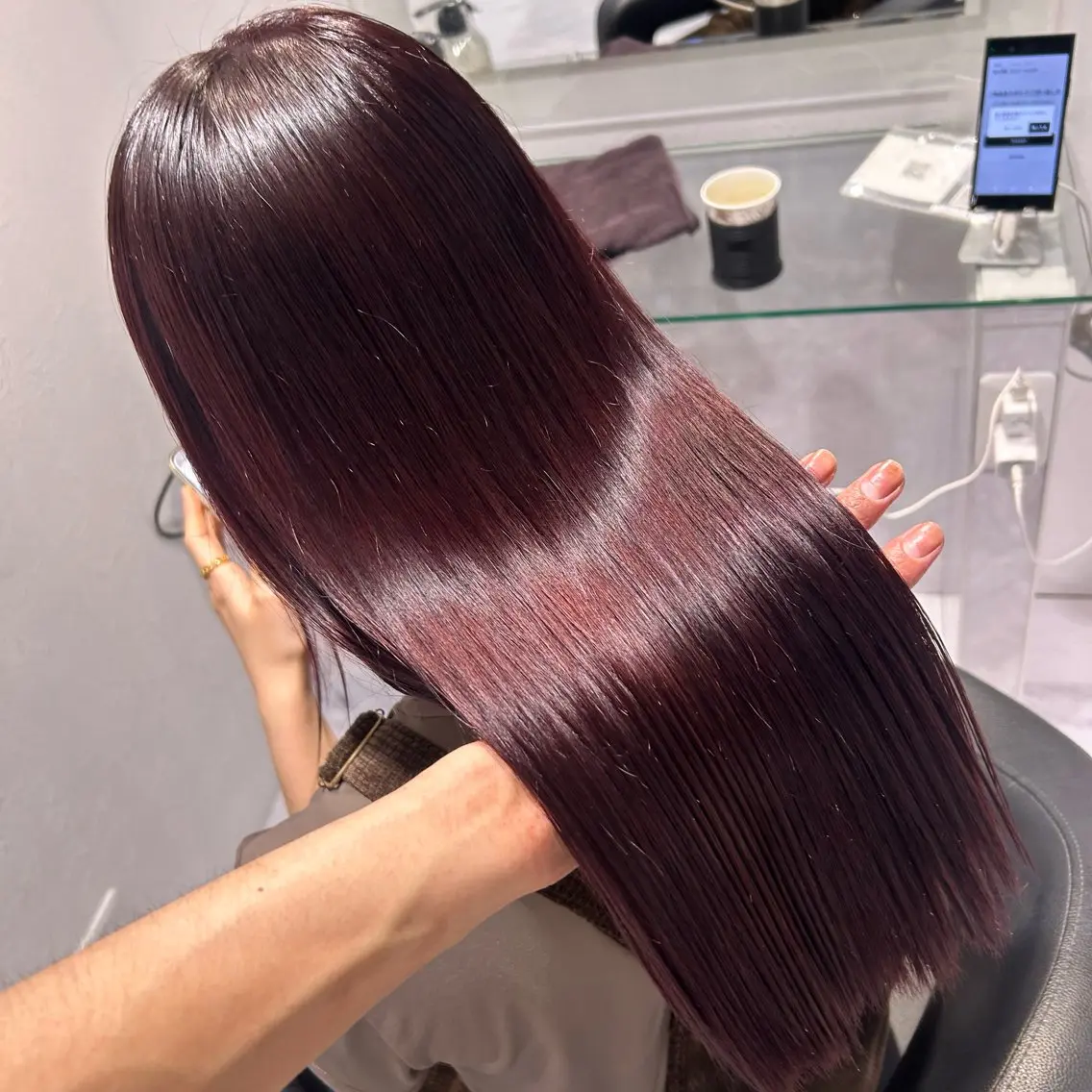 ロング カラー ヘアカラー トリートメント 表参道/透明感カラー /暗髪/ジュキヤのヘアスタイル