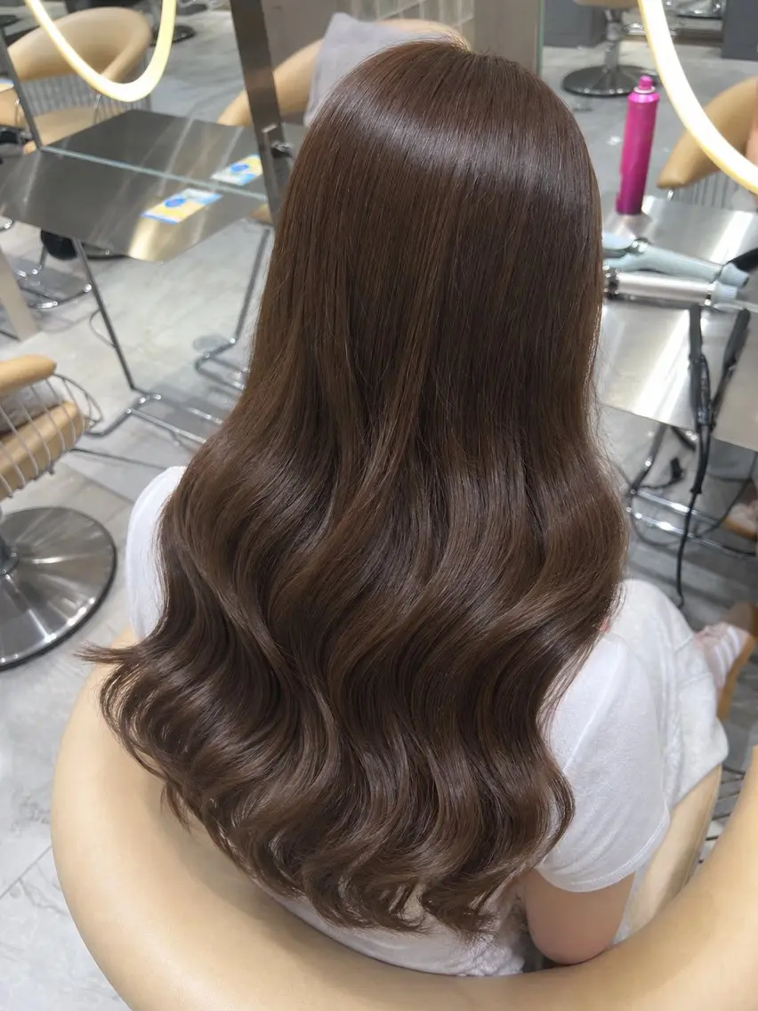 ロング ヘアカラー あさひ/ハイトーン ／縮毛矯正のヘアスタイル