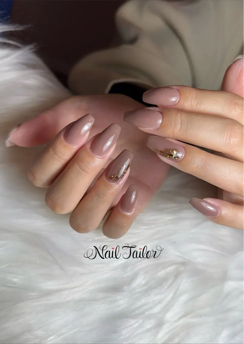 ネイル アートネイル ブラウン ニュアンスネイル オフィスネイル ワンカラーネイル ハンドネイル NailTailor ネイルテイラーのネイルデザイン
