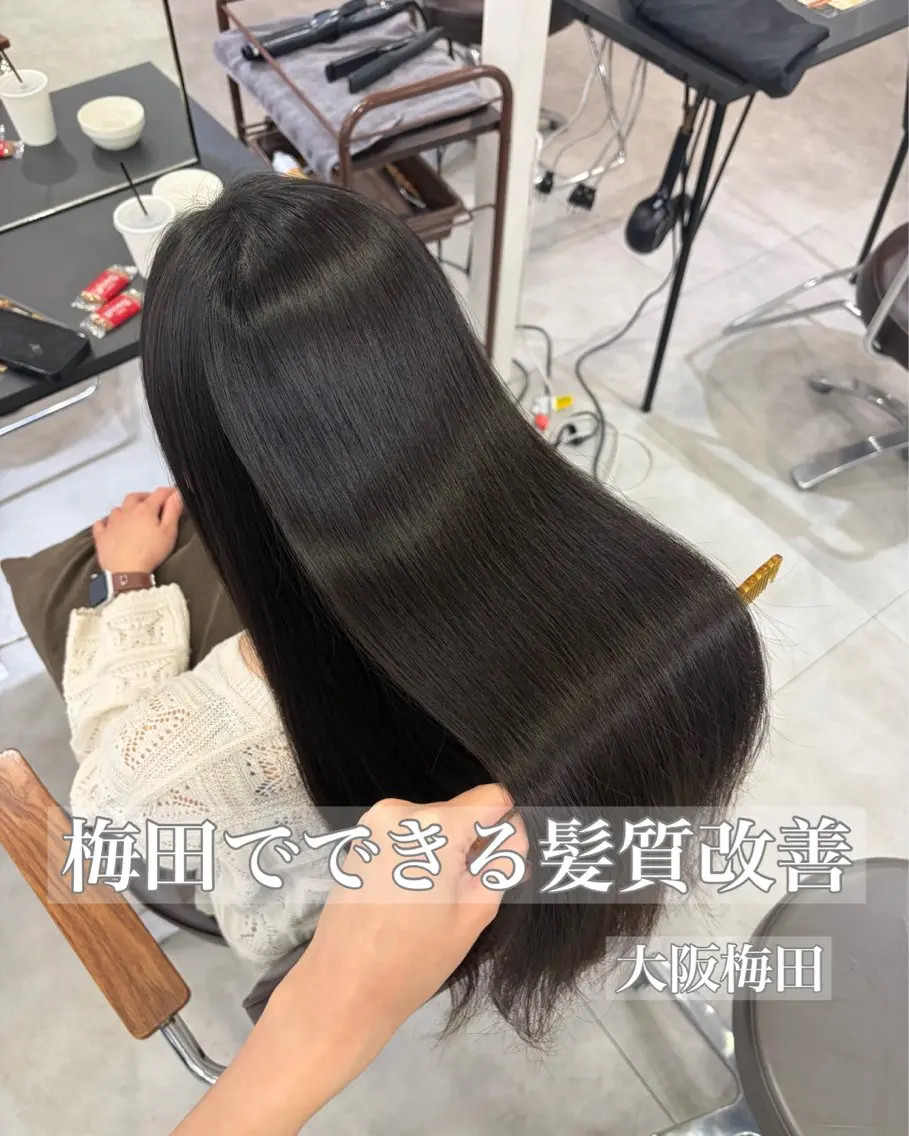 セミロング カット ヘアカラー 縮毛矯正 トリートメント 髪質改善矯正特化 🇰🇷amiruのヘアスタイル