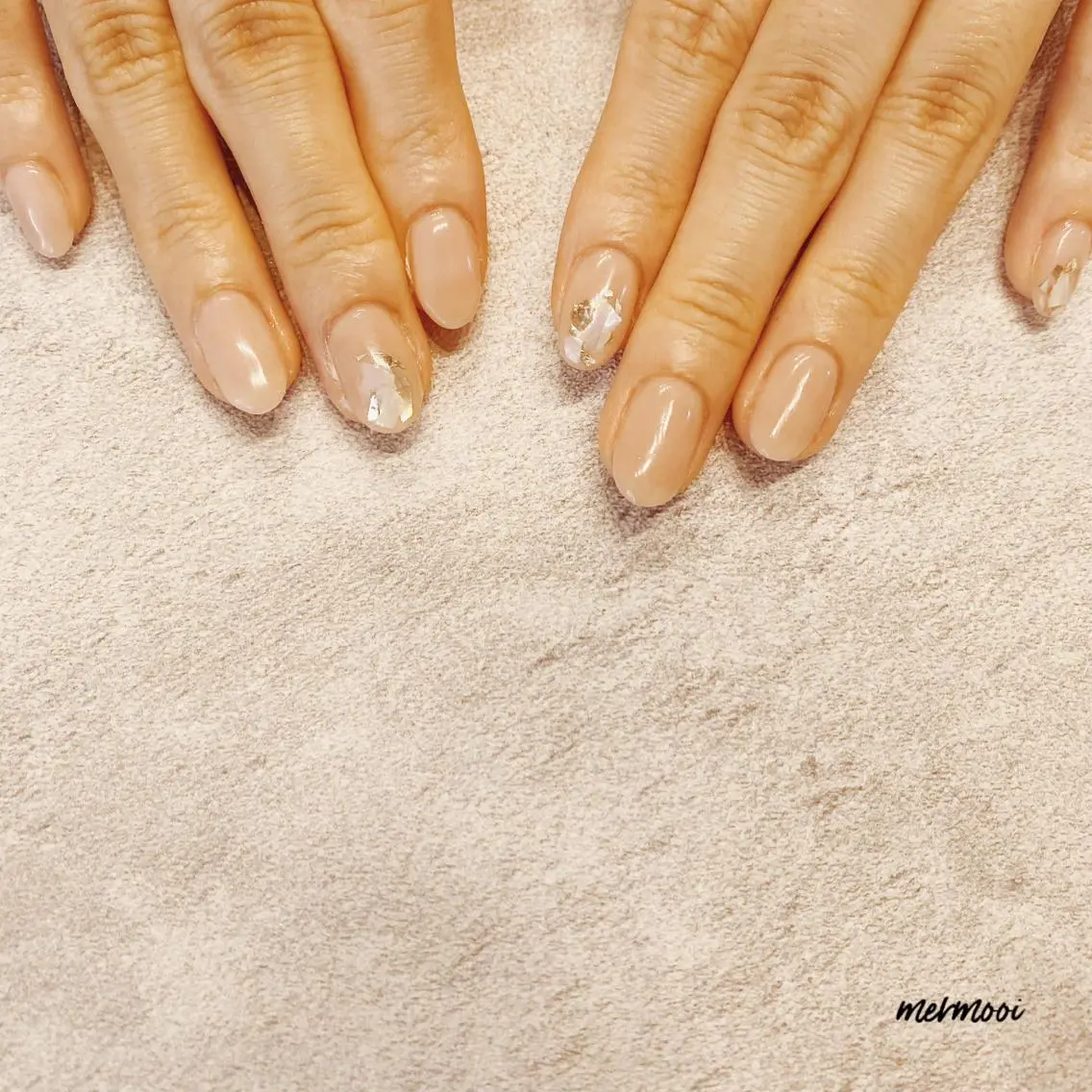 ネイル クリアネイル ジェルネイル ホログラムネイル オフィスネイル ワンカラーネイル mermooi nailのネイルデザイン