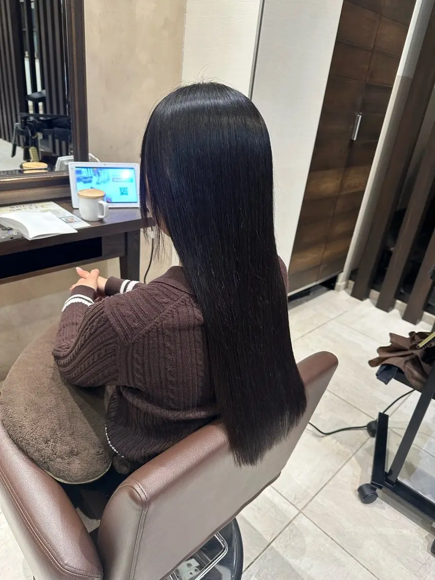 ロング 縮毛矯正 トリートメント 山本 麟太郎のヘアスタイル