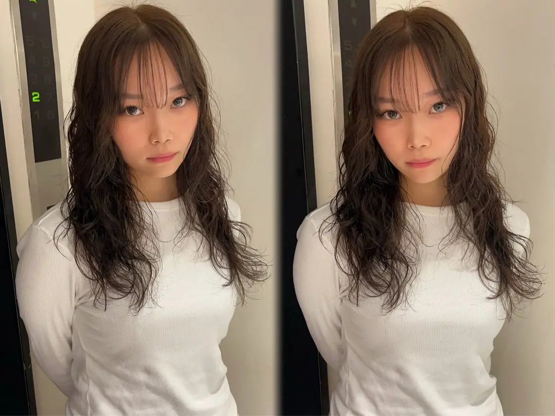 ロング カラー ベージュカラー ブリーチ ダブルカラー ブリーチなしカラー オリーブベージュ ayaka🫧 梅田ダブルカラーのヘアスタイル
