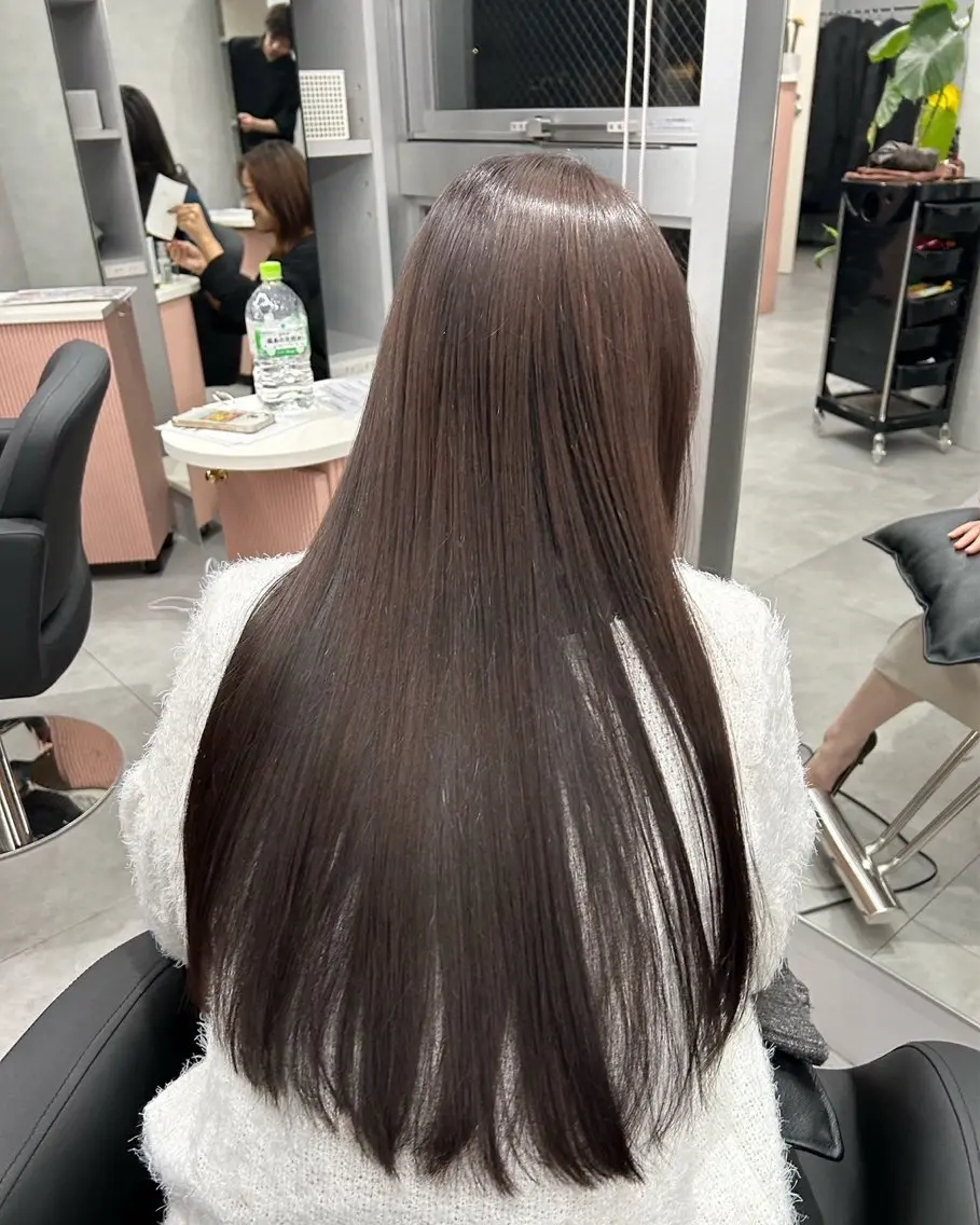 ミディアム パーマ 縮毛矯正 小林蒼太 梅田モデル募集のヘアスタイル