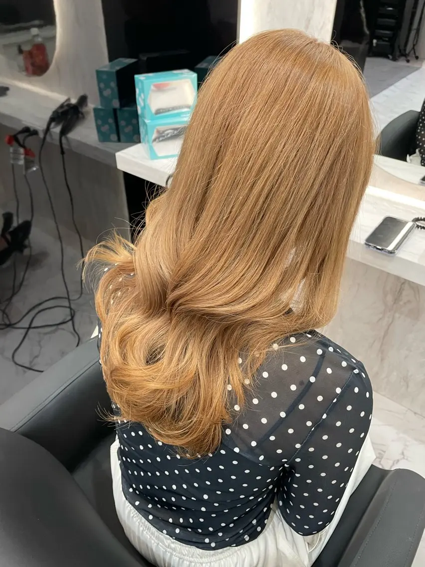 セミロング ヘアカラー TheEct Q'n ໒꒱· ﾟななこのヘアスタイル