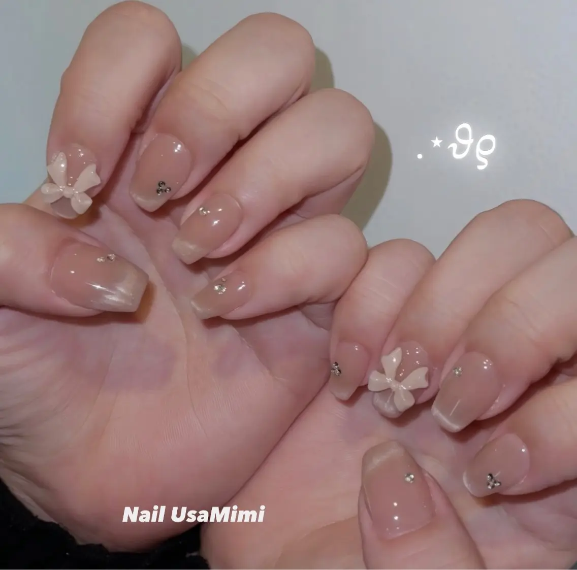 ネイル ピンク ワンホンネイル 冬ネイル ハンドネイル 本町NailUsaM imi MOMOKAのネイルデザイン