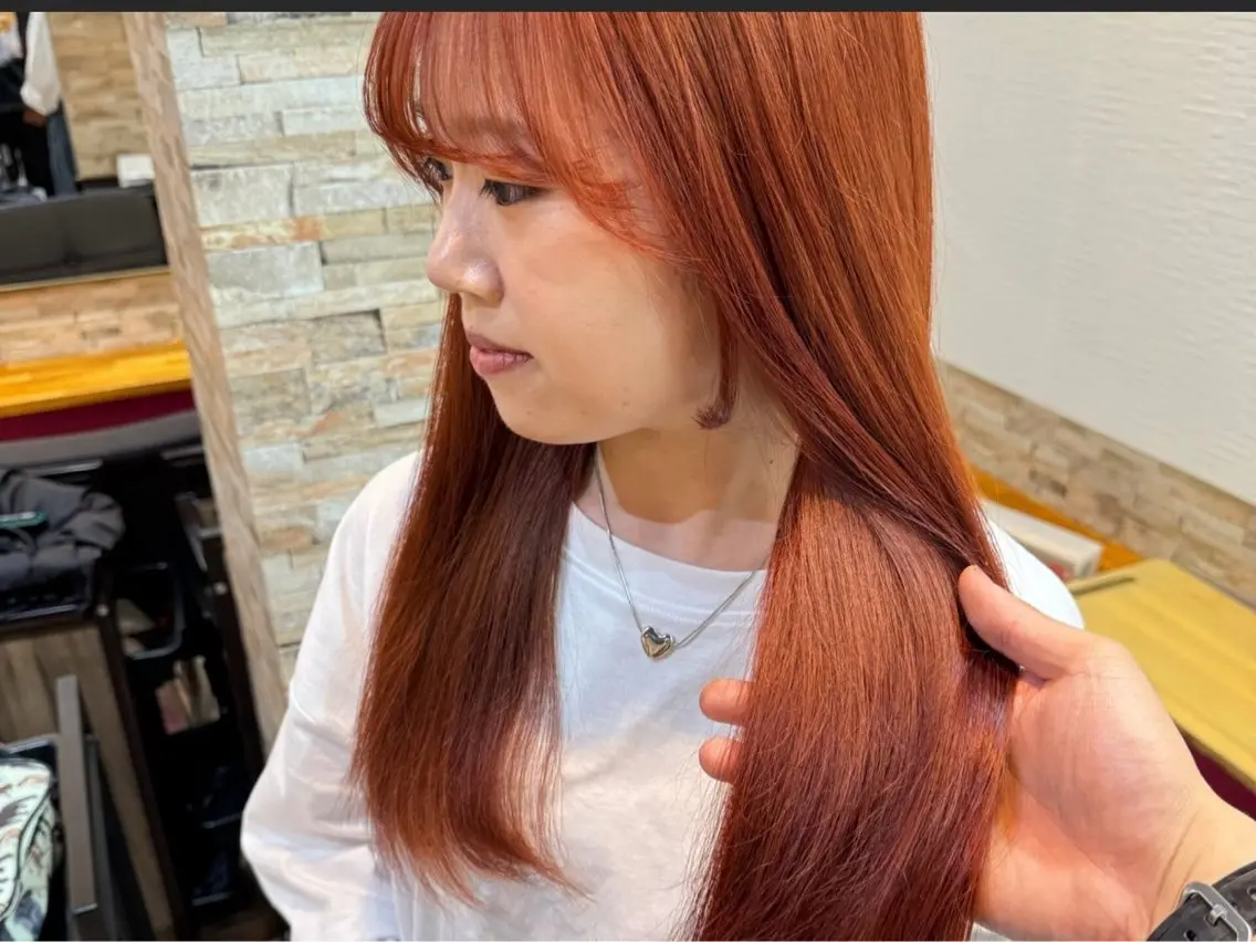 ロング カラー ヘアカラー&縮毛矯正 STAR☆RIVERのヘアスタイル