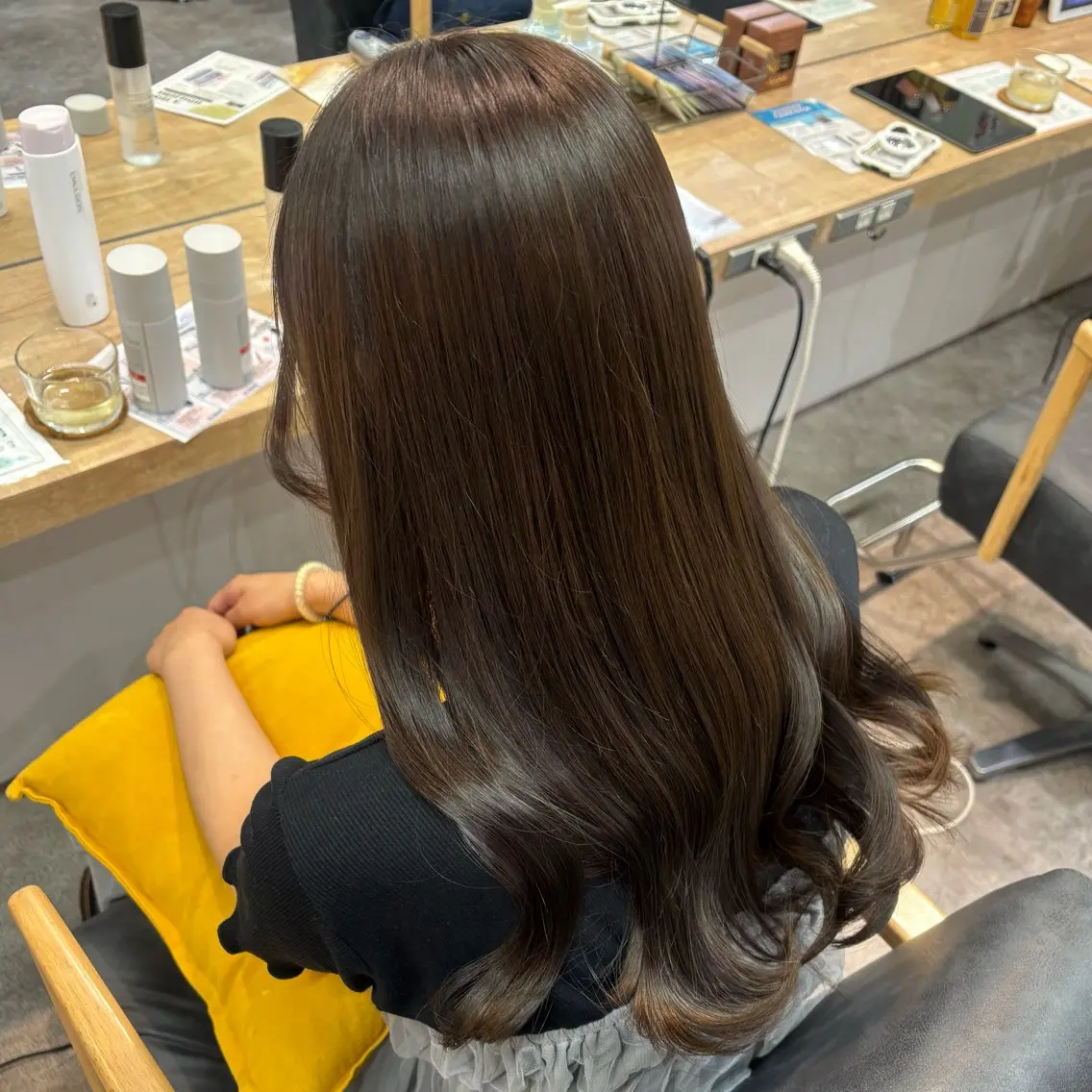 カラー ブラウンカラー 透明感カラー オリーブブラウン オリーブカラー ヘアカラー トリートメント 銀座：似合わせカラー オリーブ🫒アレンジのヘアスタイル