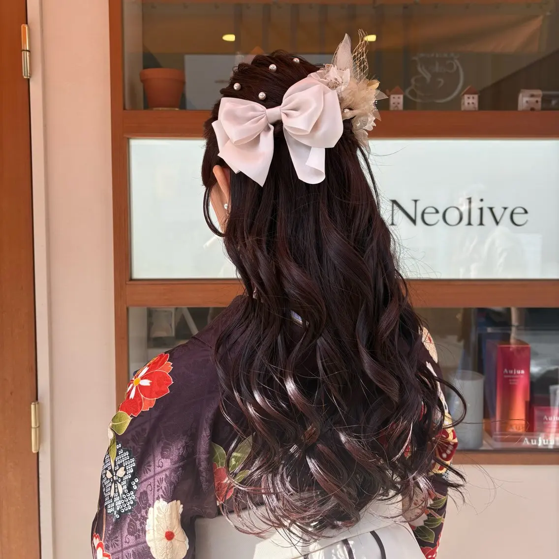 ヘアアレンジ ハーフアップ 結婚式・ブライダル 卒業式のヘアスタイル ブリーチモデル募集中 𓂃⟡.· サヤのヘアスタイル