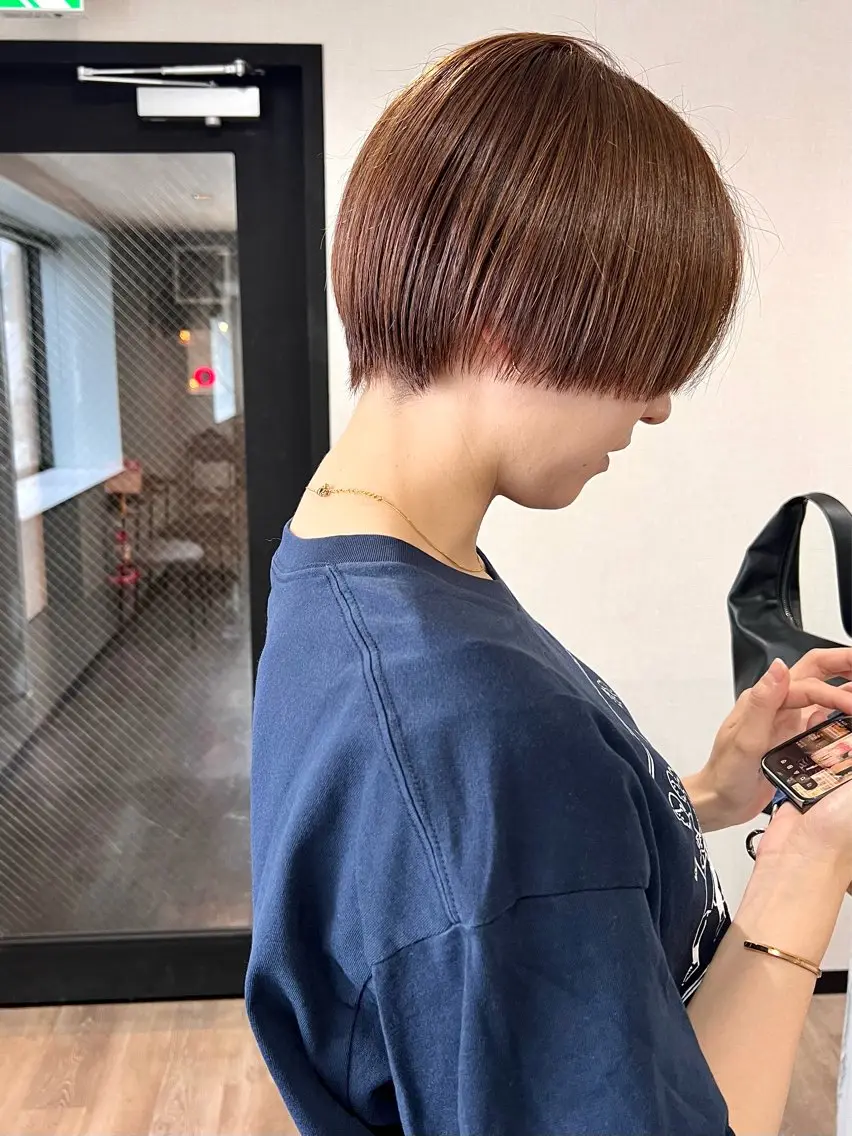 ショート カラー ショートヘア カット ヘアカラー トリートメント 🌱小顔魅せショート 髪質改善カラー/泉綺のヘアスタイル