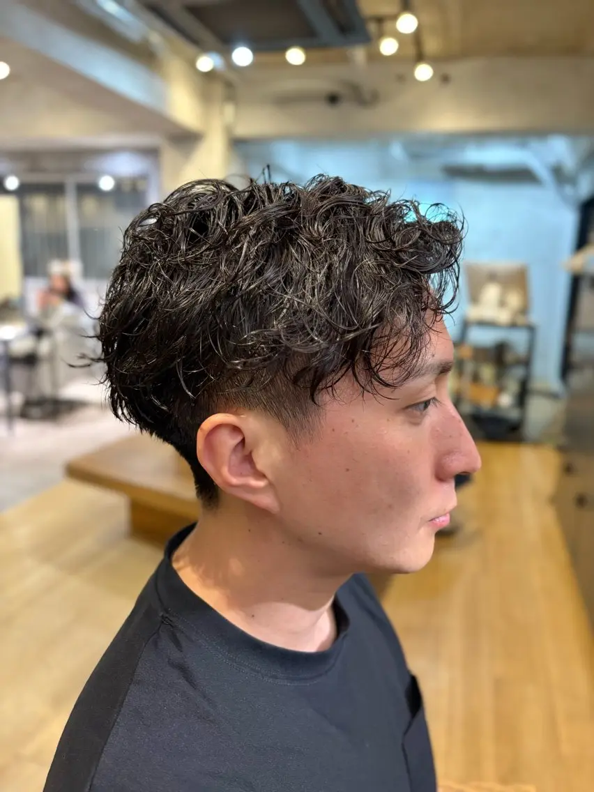 ショート パーマ メンズ カット パーマ スナップフォト確認 お願いします!竹内のヘアスタイル