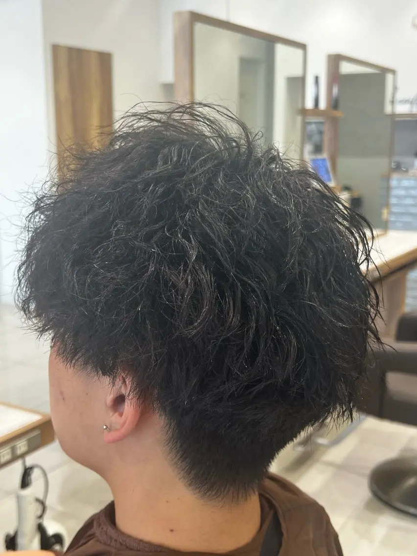 ショート パーマ メンズ カット パーマ トリートメント キタオ トシヒロのヘアスタイル