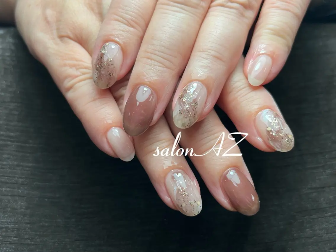 ネイル アートネイル 長さ出し フットネイル フレンチネイル ジェルネイル ハンドネイル salon AZのネイルデザイン