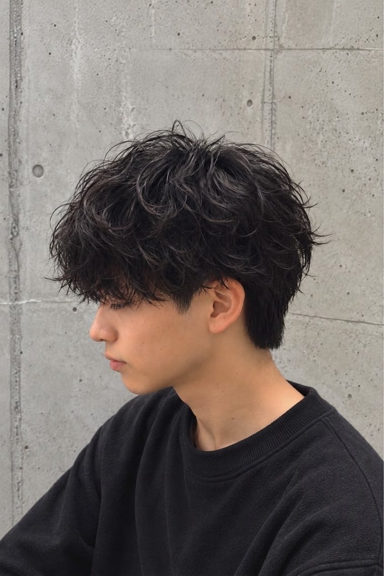 パーマ メンズ カット パーマ シャドウ/ニュアンス パーマ 惇のヘアスタイル