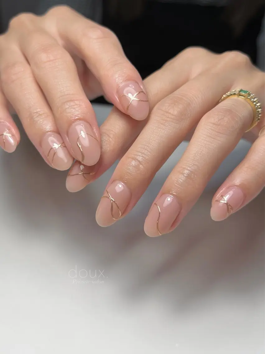 ネイル アートネイル 韓国ネイル ミラーネイル ニュアンスネイル 夏ネイル ハンドネイル doux. nailのネイルデザイン