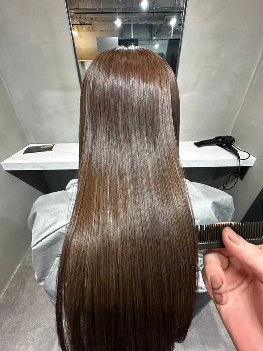 ロング カット 縮毛矯正 花田 麟のヘアスタイル