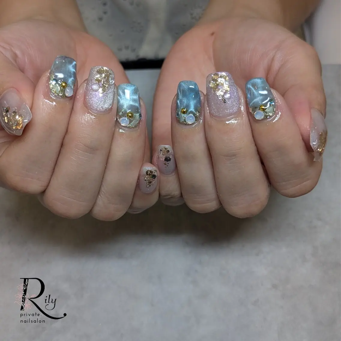 ネイル マグネットネイル ハンドネイル nailsalon Rilyのネイルデザイン