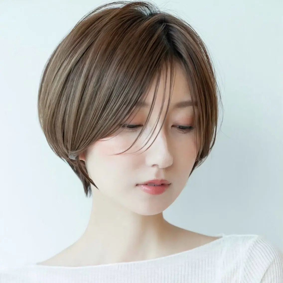 ショート カラー 切りっぱなしボブ ショートボブ ボブレイヤー ショートレイヤー ハイトーンカラー カット ヘアカラー トリートメント 田中航平/渋谷ボブ/ レイヤーボブのヘアスタイル