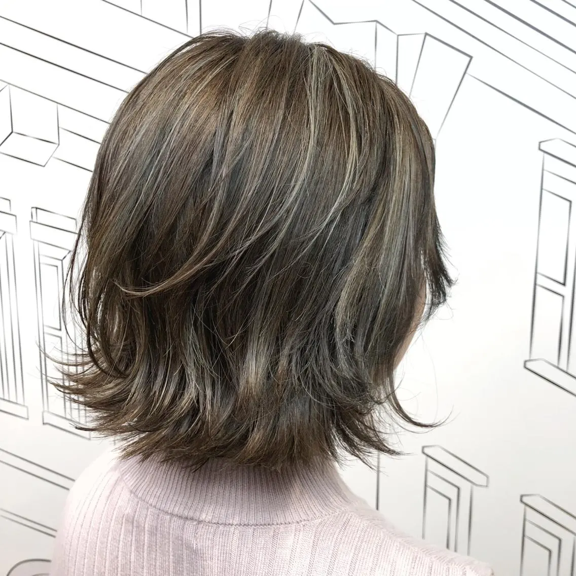 ミディアム カラー ハイライトカラー ボブ ハイライト ウルフカット ウルフボブ レイヤー⭐️カラー ⭐️平川雅史のヘアスタイル