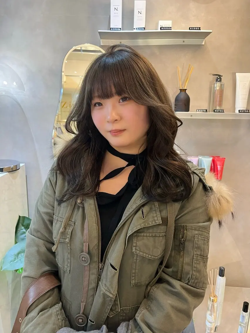 セミロング カラー 透明感カラー グレージュ ヘアカラー トリートメント このか🕊️ベージュ /グレージュ/カットのヘアスタイル