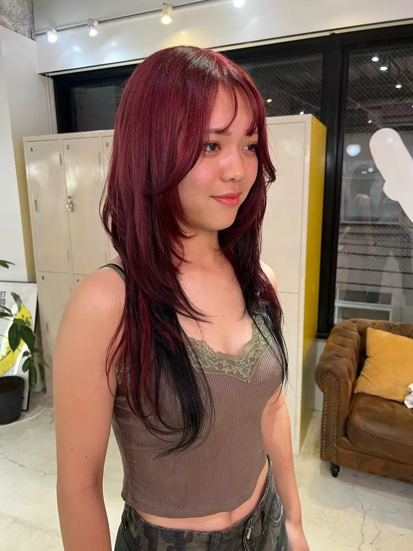 ロング 💥ウルフカット デザインあんな💥のヘアスタイル
