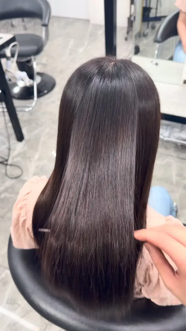 ロング カット 縮毛矯正 りきと🦋河原町 縮毛矯正/艶カラーのヘアスタイル