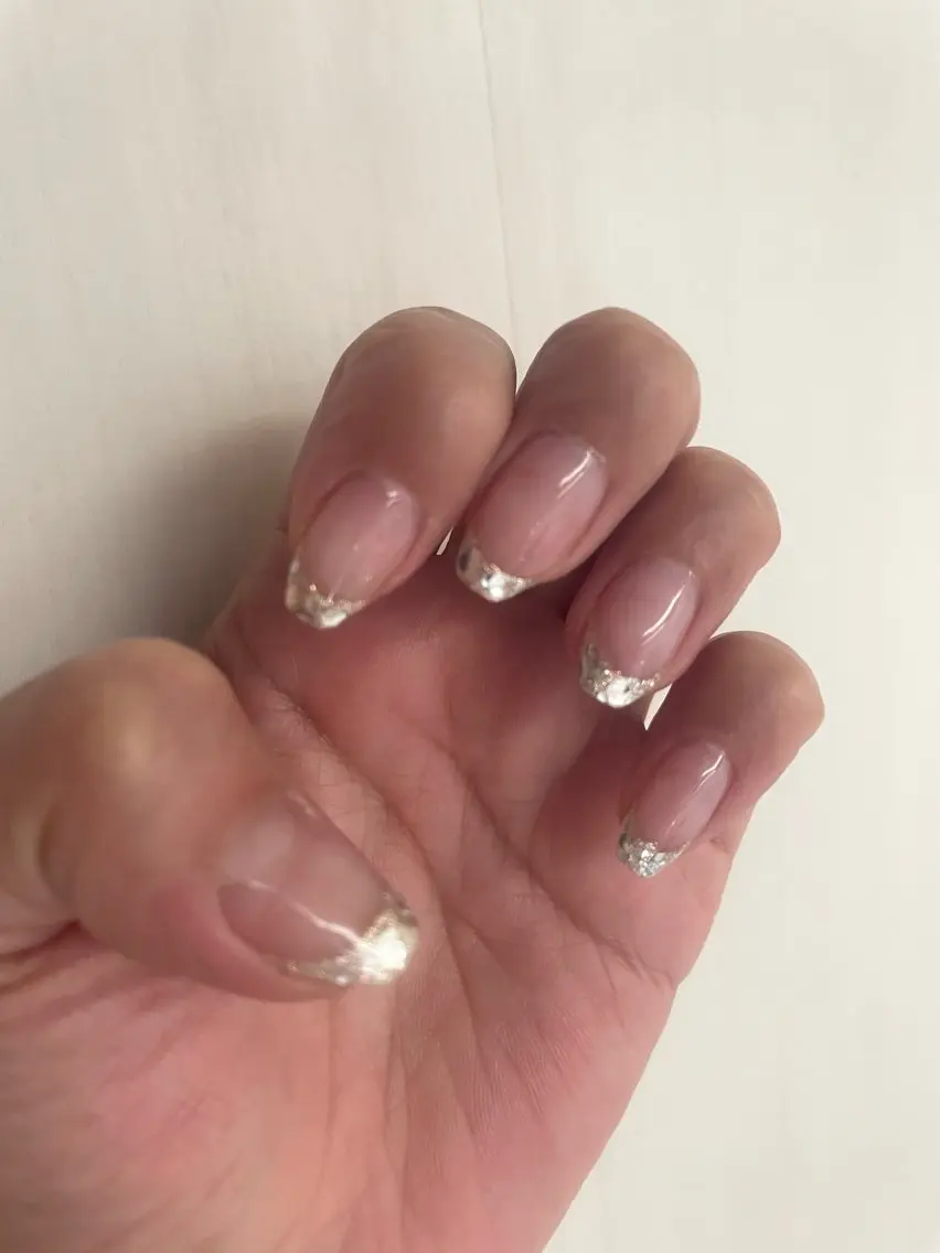 ガラスフレンチネイル💅🤩の写真