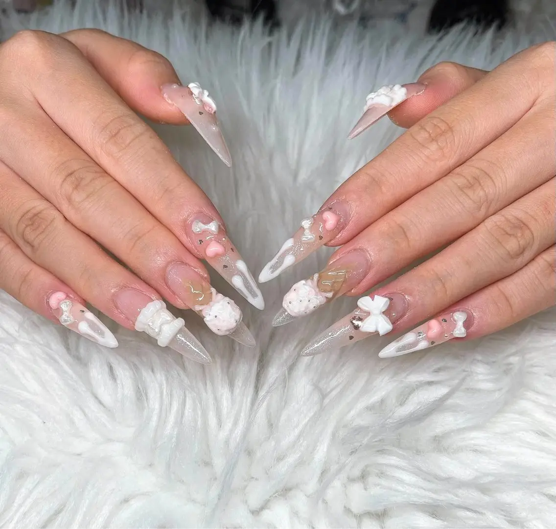 ネイル 長さ出し グラデーション 卒業式 キラキラネイル マグネットネイル ハンドネイル Lee Nailsのネイルデザイン