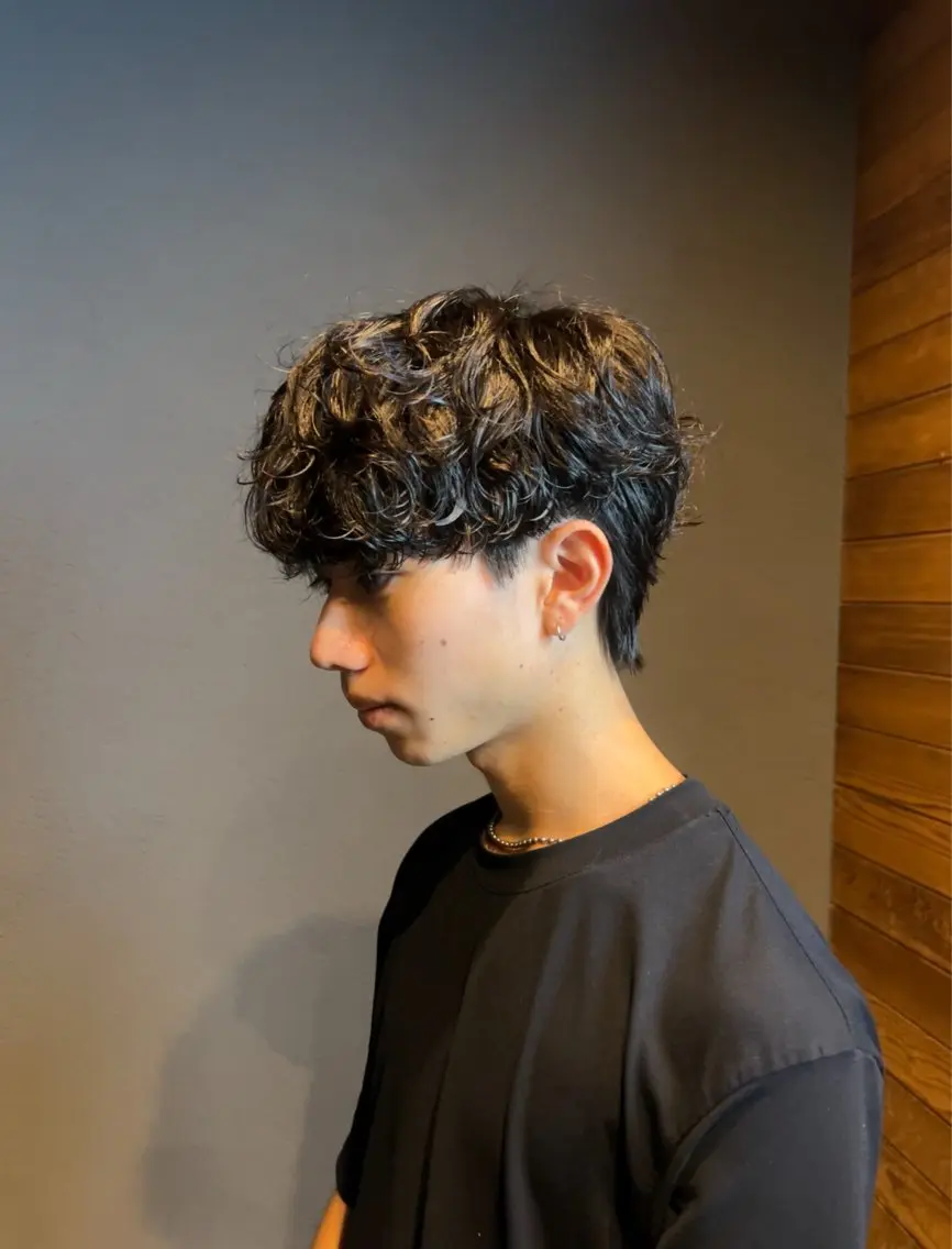 パーマ メンズ カット パーマ Lit 前里花鈴のヘアスタイル