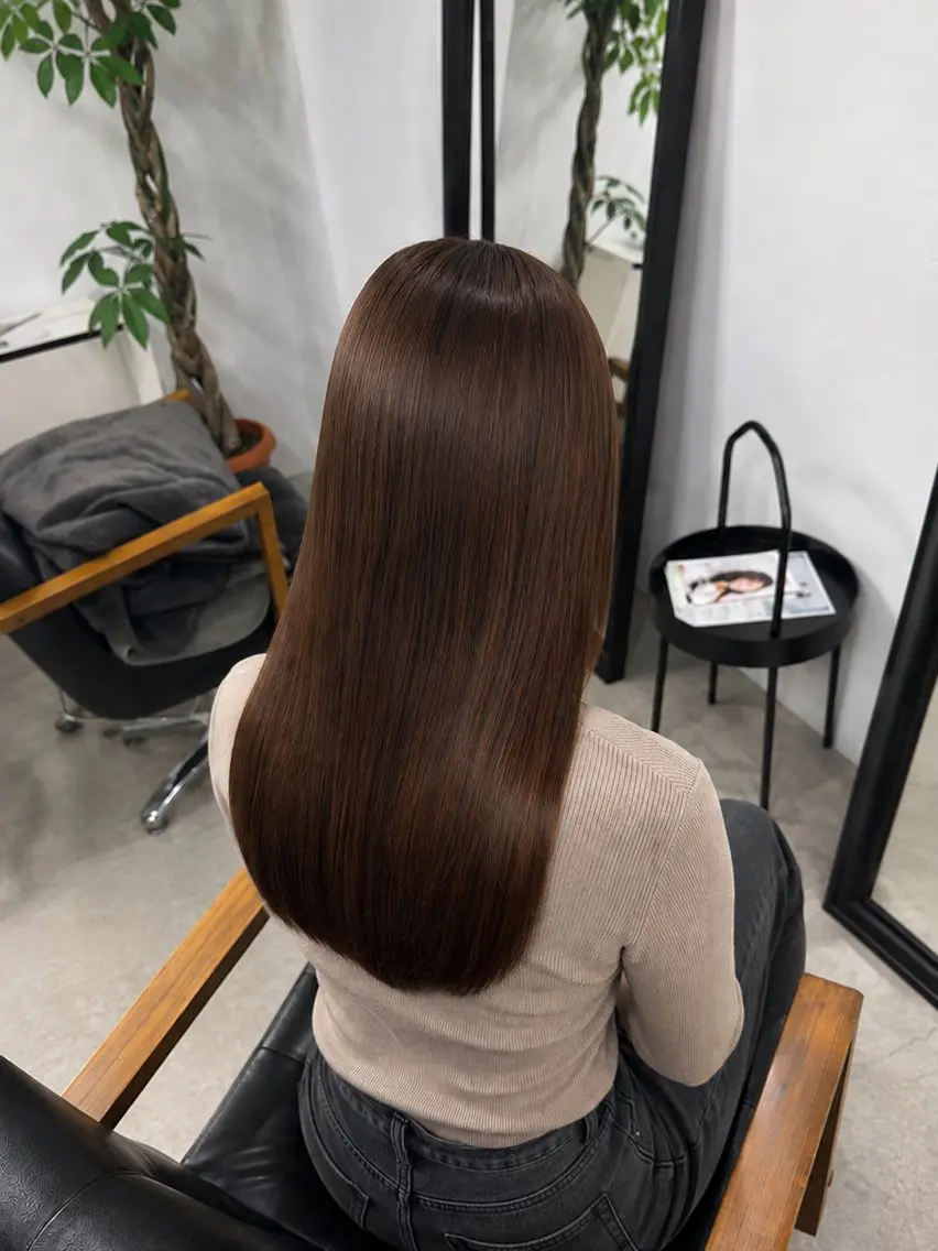 セミロング 縮毛矯正 トリートメント 太田 すず香のヘアスタイル