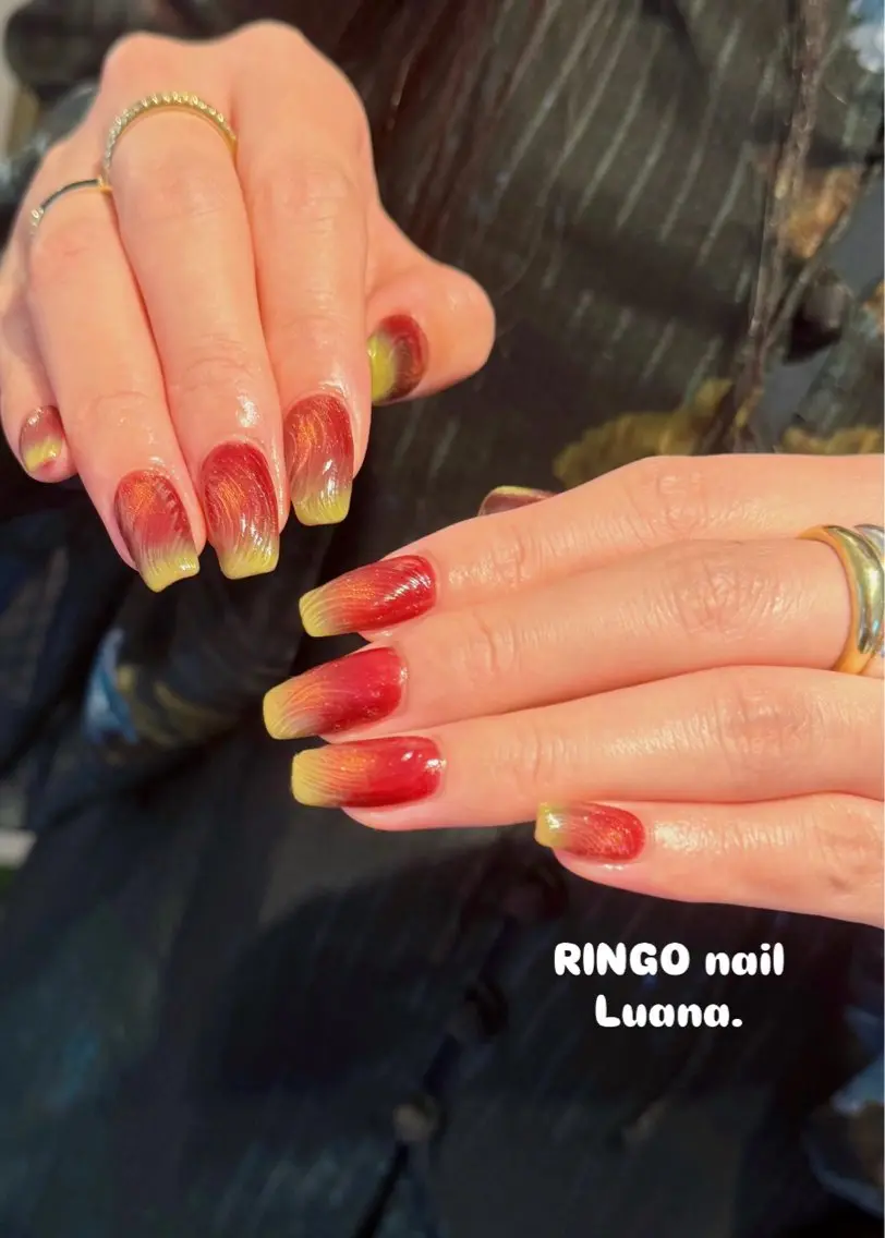 ネイル クリアネイル フラッシュネイル フラッシュマグ フレンチネイル マグネットネイル Luana nailのネイルデザイン