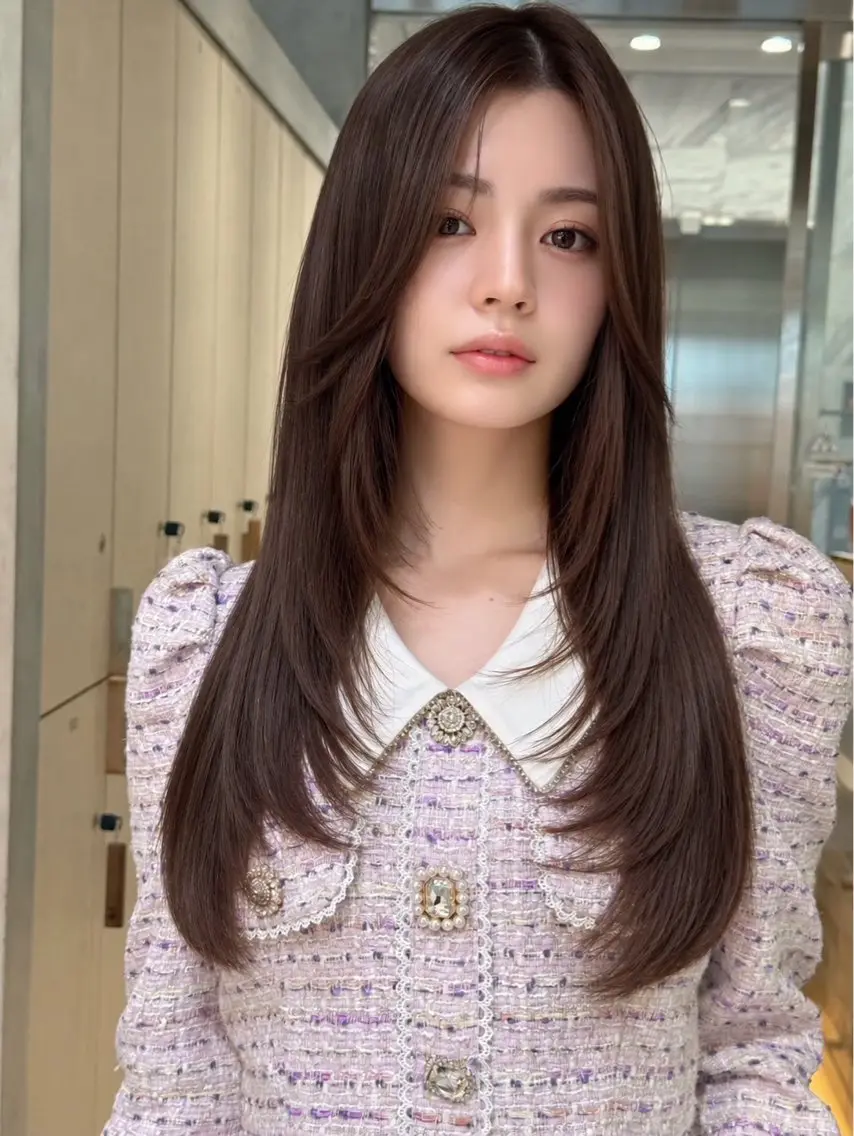 ロング カラー パーマ カット トリートメント 🦋韓国風レイヤー/ 艶髪矯正🦋凛太郎のヘアスタイル