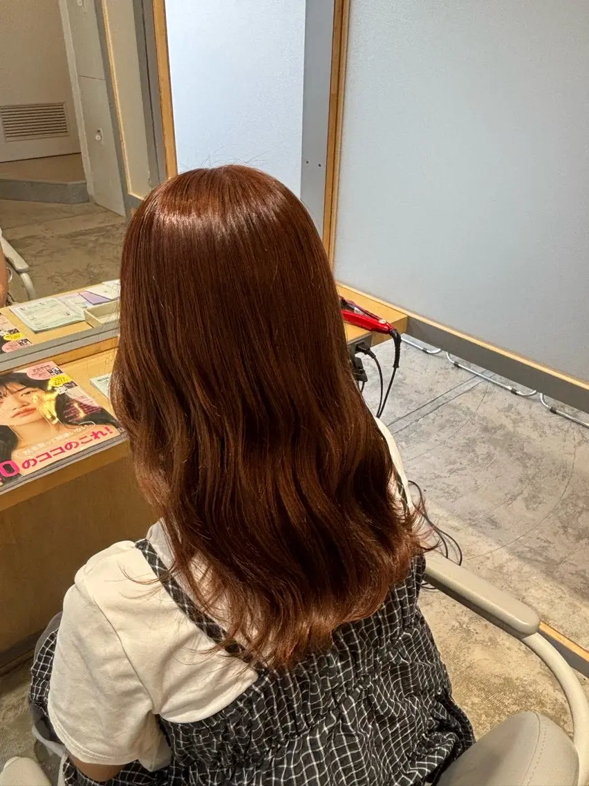 ミディアム カラー ブラウンカラー オレンジ オレンジブラウン ヘアカラー 吉丸 涼花のヘアスタイル