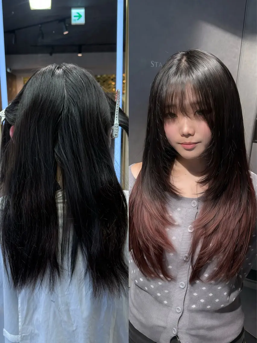 ロング カット エクステ 🐺新宿manabu ハイトーン/エクステのヘアスタイル