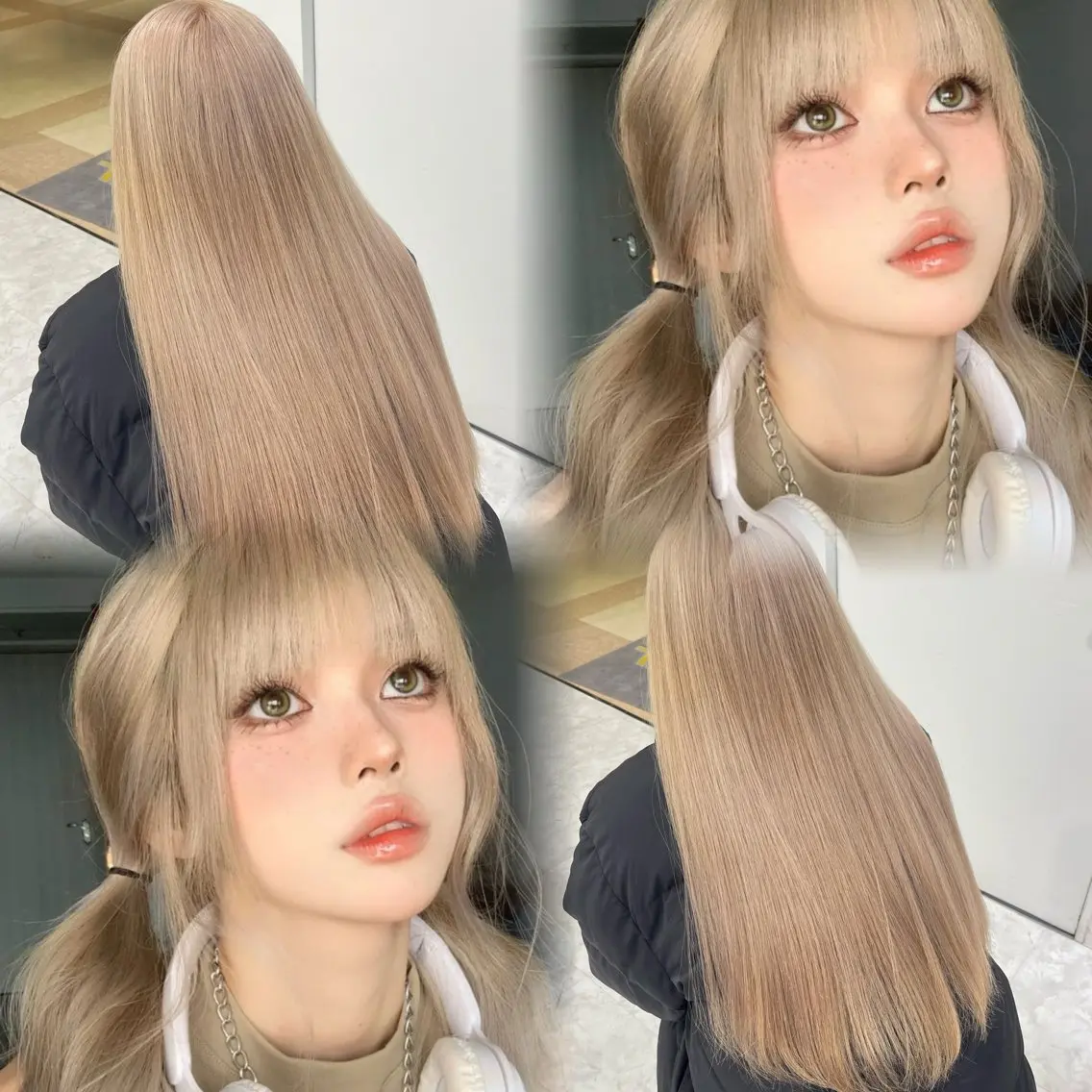 ロング カラー 色落ち綺麗🩰ハイ トーン🎀RINKAのヘアスタイル